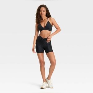JoyLab Women's 5" High-rise Rouched Waist Bike Shorts.